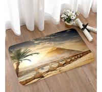 LMaFCaIGU Tapis de Porte Paillasson Interieur et Extérieur Antidérapant Absorbant,Pyramide égyptienne et Palmier de Khéphren près d'une Route baignés de Soleil, icônes Magiques de l'art,40x60cm