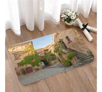 LMaFCaIGU Tapis de Porte Paillasson Interieur et Extérieur Antidérapant Absorbant,Ruelle Toscane pittoresque au Charme d'antan, Maisons historiques en Pierre et vignes luxuriantes,40x60cm