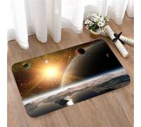 LMaFCaIGU Tapis de Porte Paillasson Interieur et Extérieur Antidérapant Absorbant,Scène de l'espace Profond avec Un Soleil Brillant et des Mondes extraterrestres Rocheux,40x60cm