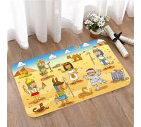 LMaFCaIGU Tapis de Porte Paillasson Interieur et Extérieur Antidérapant Absorbant,Scène sur Le thème de l'Égypte Momie, Chameau, Sphinx et Animaux du désert,40x60cm