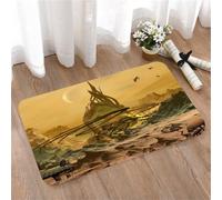 LMaFCaIGU Tapis de Porte Paillasson Interieur et Extérieur Antidérapant Absorbant,Scène surréaliste de Dragon squelettique dans Un décor de Dark Fantasy et d'extraterrestres Sauvages,40x60cm