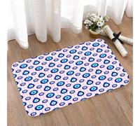 LMaFCaIGU Tapis de Porte Paillasson Interieur et Extérieur Antidérapant Absorbant,Texture géométrique sans Couture en Forme de Larme Bleue et d'œil maléfique,40x60cm