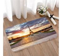 LMaFCaIGU Tapis de Porte Paillasson Interieur et Extérieur Antidérapant Absorbant,Tour Eiffel à Paris, escalier en Pierre et Coucher de Soleil spectaculaire sous Les Nuages,40x60cm