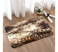 LMaFCaIGU Tapis de Porte Paillasson Interieur et Extérieur Antidérapant Absorbant,Véhicule de Combat blindé Historique, Ancien Char de la Seconde Guerre Mondiale avec Canon Long,40x60cm