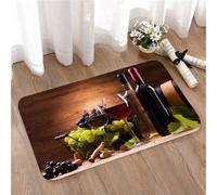 LMaFCaIGU Tapis de Porte Paillasson Interieur et Extérieur Antidérapant Absorbant,Verres de vin Rouge et Blanc servis avec des Raisins sur Un Fond en Bois,40x60cm