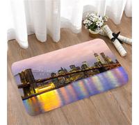LMaFCaIGU Tapis de Porte Paillasson Interieur et Extérieur Antidérapant Absorbant, Vue de Manhattan au Lever du Soleil, New York, États-Unis,40x60cm