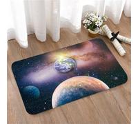 LMaFCaIGU Tapis de Porte Paillasson Interieur et Extérieur Antidérapant Absorbant,Vue panoramique de la Terre, du Soleil, des étoiles et de la Galaxie au Lever du Soleil sur la planète Terre, 40x60cm