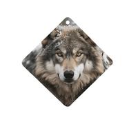 Lmage of Wolf in The Snow Désodorisant pour voiture à suspendre, tablettes d'aromathérapie parfumées longue durée, cartes parfumées en losange pour véhicules, chambre à coucher, armoire - Style gris