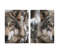 Lmage of Wolf in the Snow - Porte-passeport avec fente pour cartes et billets, étui de passeport en cuir synthétique facile d'accès - Organiseur de documents essentiels de voyage - Portefeuille de