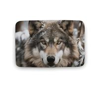 Lmage of Wolf in The Snow Tapis de sol antidérapant et absorbant pour salle de bain, cuisine, entrée, cuisine, tapis de porte durable et lavable pour décoration d'intérieur, 40 x 60 cm