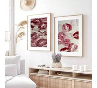 LMAIWANG 1 ou 2 affiches sur toile « Baiser rouge vintage », décoration murale sensuelle avec lèvres rouges, affiches murales (30 x 45 cm x 2 / sans cadre)