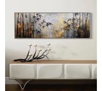 LMAIWANG Affiche d'art sur toile représentant un studio de méditation zen en bambou, inspiré du Feng Shui et de la sérénité, décoration murale, 60 x 180 cm, sans cadre