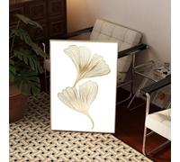 LMAIWANG Affiche Ginkgo Doré, autocollant en papier d'art, décoration murale pour café, bar ou chambre (70 x 100 cm/cadre intérieur)