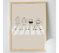 LMAIWANG Affiche moderne des Beatles, style café, album Abbey Road, peinture sur toile abstraite, décoration murale pour salon ou maison (40x60cm/sans cadre)