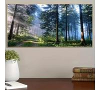 LMAIWANG affiche sur toile, art moderne, paysage forestier, idéale pour la chambre, le salon ou le couloir, décoration murale (30 x 60 cm/cadre intérieur)