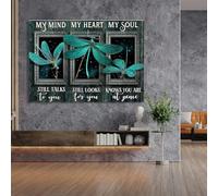 LMAIWANG Affiches d'animaux Libellule Mon cœur te cherche toujours Impression sur toile Affiche Esthétique Décor exclusif Cadre 30x45cm