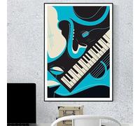 LMAIWANG Affiches d'instruments de musique abstraits, piano, violon, trompette, art mural, images pour salon, chambre à coucher, décoration d'intérieur (80 x 120 cm, cadre intérieur)