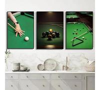 LMAIWANG Affiches et impressions vintage de billard, art mural moderne sur toile, décoration nordique pour salon ou club (80x120cmx3/sans cadre)