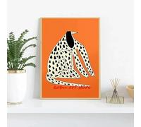 LMAIWANG Affiches intéressantes, colorées et tendance, représentant un caniche, à peindre sur toile pour décorer votre salon (60 x 90 cm/cadre intérieur).