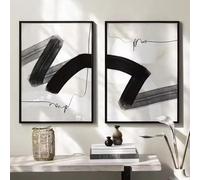 LMAIWANG Affiches sur toile minimalistes modernes, style abstrait beige et noir, imprimées en 2 exemplaires (30 x 45 cm, sans cadre), pour la décoration de votre salon.