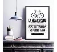LMAIWANG Citation sur toile « La vie est comme un vélo », affiche décorative pour la maison et le salon (80 x 120 cm, sans cadre)