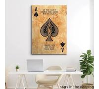 LMAIWANG Citations de motivation Impossible de changer les cartes As de pique Poker Cartes Art Poster Toile Peinture Impressions murales Décor 60x80cm cadre