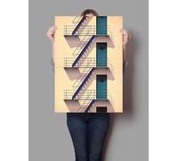 LMAIWANG Escaliers infinis - Affiche sur toile - Tableau mural - Décoration murale - Salon - (80x120cm/Sans cadre)