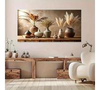 LMAIWANG Grande toile imprimée motif floral vintage en poterie pour une décoration de ferme moderne, art mural horizontal (60 x 120 cm, sans cadre)