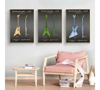 LMAIWANG Guitare électrique acoustique jazz Gibson, affiche, art mural, peinture sur toile, décoration de salon, chambre à coucher (70 x 100 cm, sans cadre)