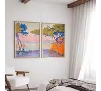 LMAIWANG Impression sur toile, tableau floral, art mural, paysage floral, décoration pour la maison, la chambre, affiches et impressions (60x80cmx2/sans cadre)