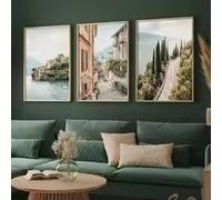 LMAIWANG Magnifique tableau sur toile représentant un paysage naturel lacustre (80 x 120 cm x 3 / cadre intérieur) - Affiche murale moderne