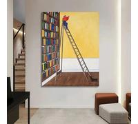 LMAIWANG Peinture à l'huile abstraite sur toile, art mural, bibliothèque, couloir, affiches, décoration de pièce esthétique (80 x 120 cm, sans cadre)