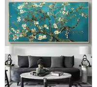 LMAIWANG Peintures sur toile de Van Gogh représentant des amandiers en fleurs, affiches et reproductions d'art impressionniste, tableaux de fleurs de Van Gogh pour le salon (40 x 80 cm/cadre)