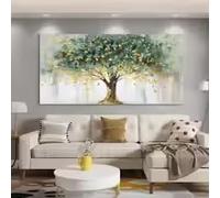 LMAIWANG Tableau abstrait, arbre vert avec affiche et impressions, art mural minimaliste moderne pour salon (40 x 80 cm/sans cadre)