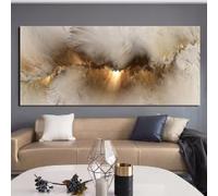 LMAIWANG Tableau abstrait classique, nuages gris et jaunes, couleurs aplaties, affiche, impression, décoration pour la maison, la chambre ou le salon (30x60cm/sans cadre)