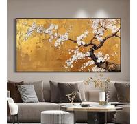LMAIWANG Tableau abstrait moderne sur toile représentant des fleurs de cerisier, idéal pour le salon ou la chambre (50 x 100 cm, cadre intérieur).