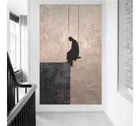 LMAIWANG Tableau décoratif à texture rétro, peinture murale minimaliste à suspendre, tableau de décoration murale pour niche (30x45cm/sans cadre)