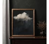 LMAIWANG Tableau imprimé, art mural sur toile style vintage Dark Academia, nuage de pluie, affiche éducative pour appartement moderne (70 x 100 cm/sans cadre)