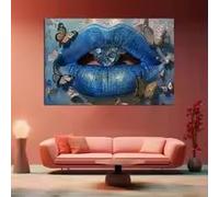 LMAIWANG Tableau sexy en diamant, lèvres, art mural moderne et minimaliste, affiche abstraite de luxe, décoration intérieure pour salon, impression sur toile (30 x 45 cm/cadre)