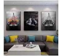 LMAIWANG Tableau style nordique, décoration murale modulaire pour la maison, impression sur toile, affiche, gants de boxe vintage (60x80cmx3/sans cadre)
