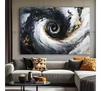 LMAIWANG Tableau sur toile dorée représentant une tornade en noir et blanc, idéal pour décorer un salon, un couloir ou une maison (40 x 80 cm, sans cadre).