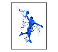 LMAIWANG Tableau sur toile effet graffiti aquarelle représentant un geste de basket-ball - Décoration murale moderne - Affiches et impressions (50x70cm/sans cadre)