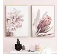 LMAIWANG Tableau sur toile imprimé de fleurs roses, affiches tendance pour la décoration murale du salon, de la chambre et de la maison (50 x 70 cm x 2 / sans cadre)