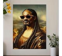 LMAIWANG Tableau sur toile - Lisa lisant le journal dans la salle de bain, impression sur toile de qualité supérieure, style traditionnel et moderne (60 x 90 cm/cadre intérieur)