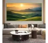 LMAIWANG Tableau sur toile représentant un paysage de montagnes, art mural, affiche et impression d'illustration pour la décoration de la maison (55 x 110 cm/cadre intérieur)