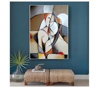 LMAIWANG Œuvres célèbres de Picasso pour la décoration du salon : tableau sur toile HD, affiche murale représentant une femme rêvant (60 x 80 cm avec cadre).