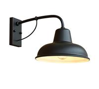 LMAMZ Applique Murale Extérieure Rétro, Applique Fer Forgé Rétro, Lampe Murale Vintage Industrielle avec Métal Abat Jour pour Terrasse Jardin Balcon, E27, 40 * 26 * 23cm,Matt black