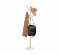 LMAMZ Porte-manteau en Métal, Minimaliste Porte-vêtements sur Pied avec 6 Crochets, Socle en Marbre, Cintre Forme d'arbre pour Entrée Chambre Dressing Bureau,D'or