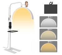 Lmaqfum Lampe de Pied LED,29" Lampe Extension de Cils pour Salon de Beauté, Lampes pour Cils, Lumière Demi-Lune pour Allongement de Cils, Soins du Visage, Tatouage, Ongles, Maquillage.