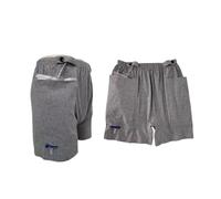 Lmaray Short de poche de drainage pour stomie pour homme et femme, pantalon avec deux poches discrètes pour cathéter, gris, M